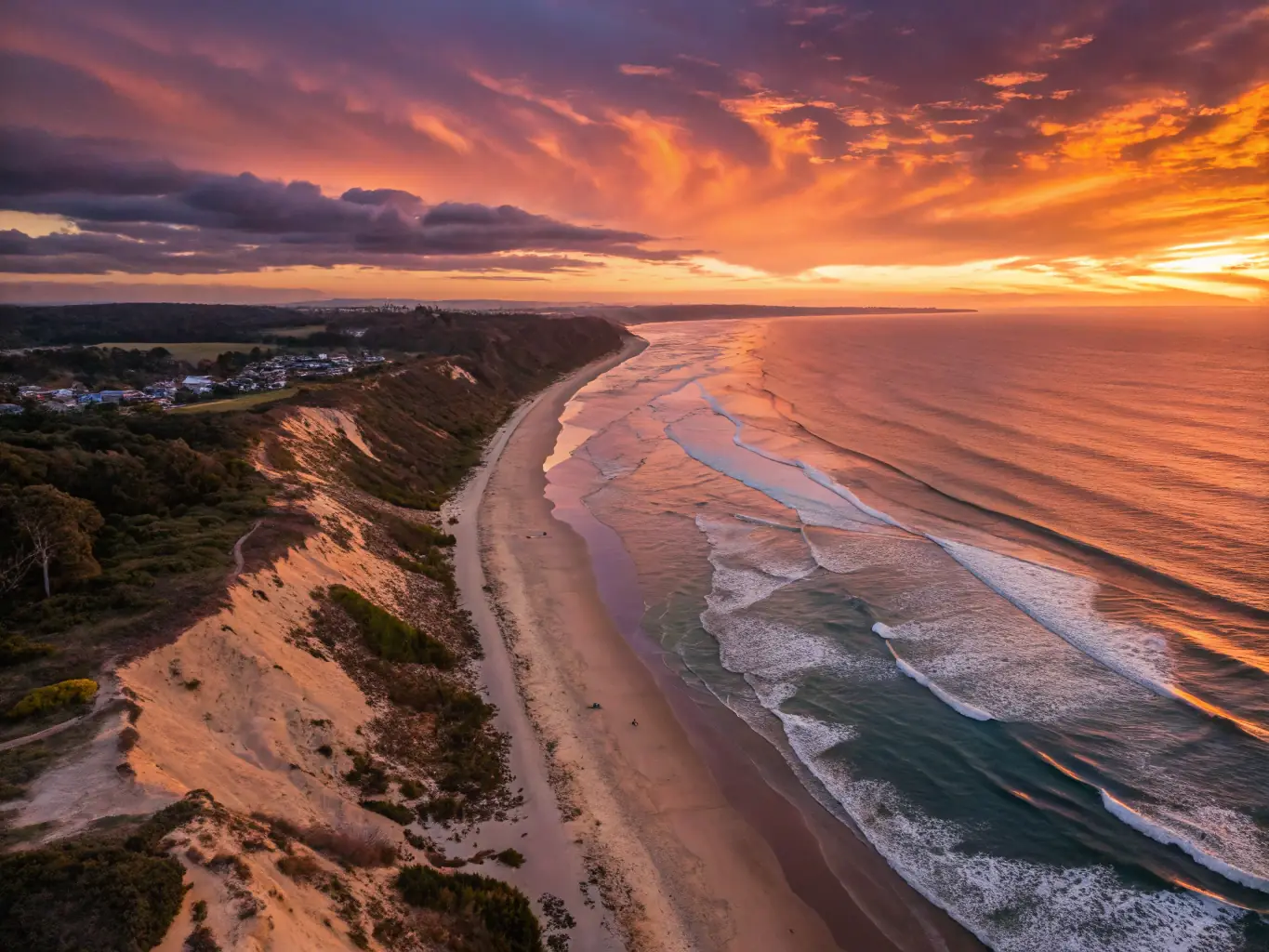 A coastal road at sunset, with the sun reflecting on the ocean. The image should convey a sense of peace and beauty, ideal for a travel blog.